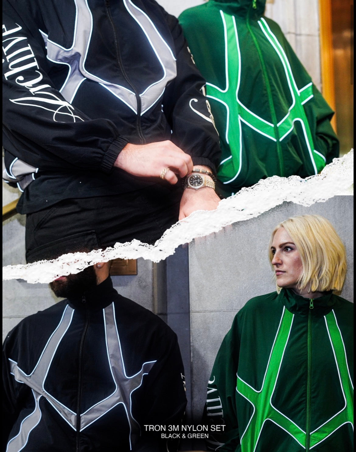 AM TRON 3M TRACK JACKET - GREEN