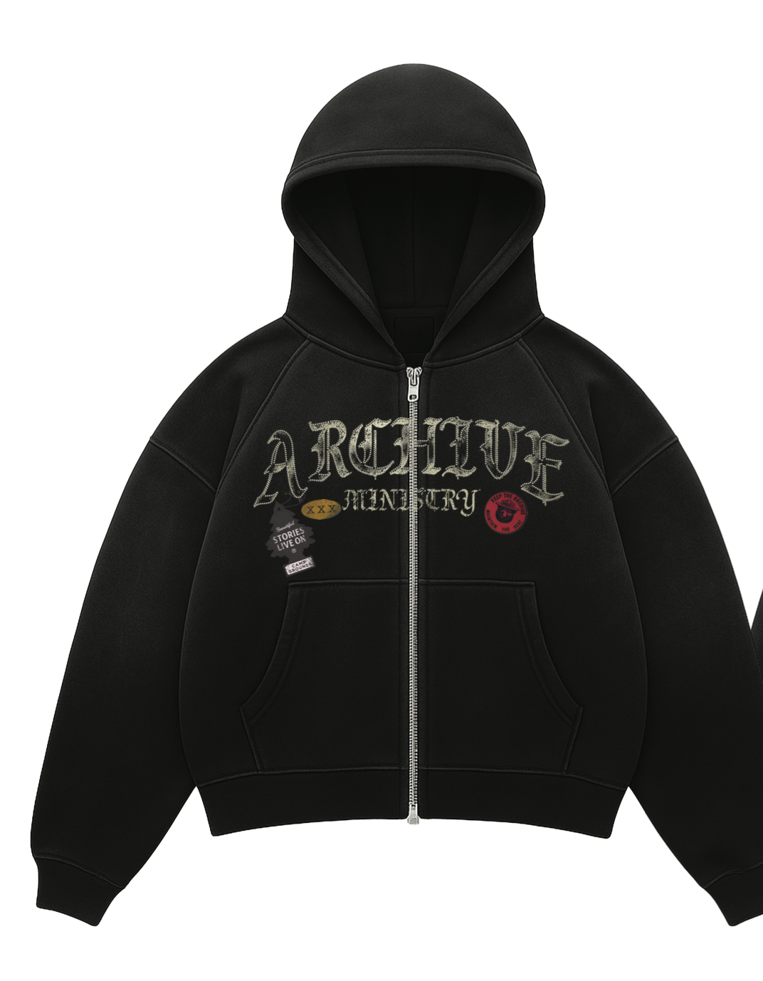 101-0088 BEAR MOUNTAIN STUDDED ZIP HOODIE