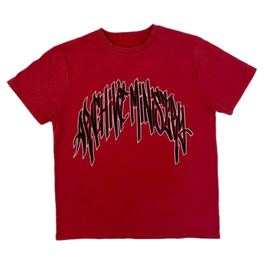AM Script Tee - Washed Red