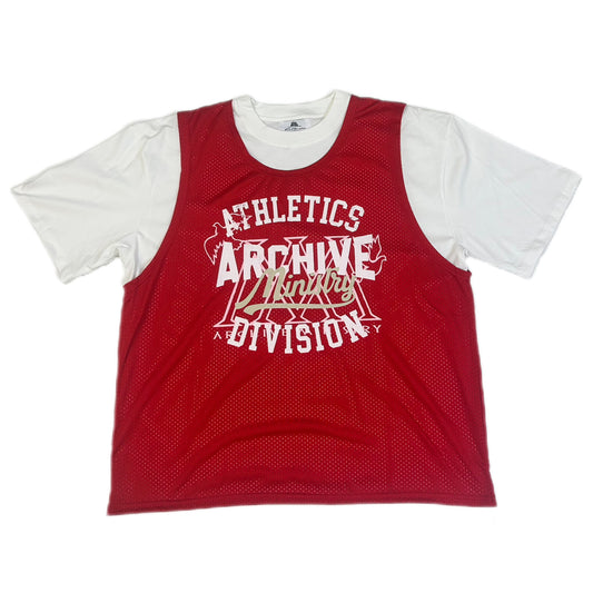 ARCHIVE MINISTRY iLL AND ALL JERSEY TEE - RED